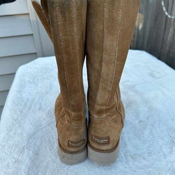 Koolaburra by UGG Women's Brown Shearling Tall Boots Wedge Heel Size 8 - Picture 6 of 9